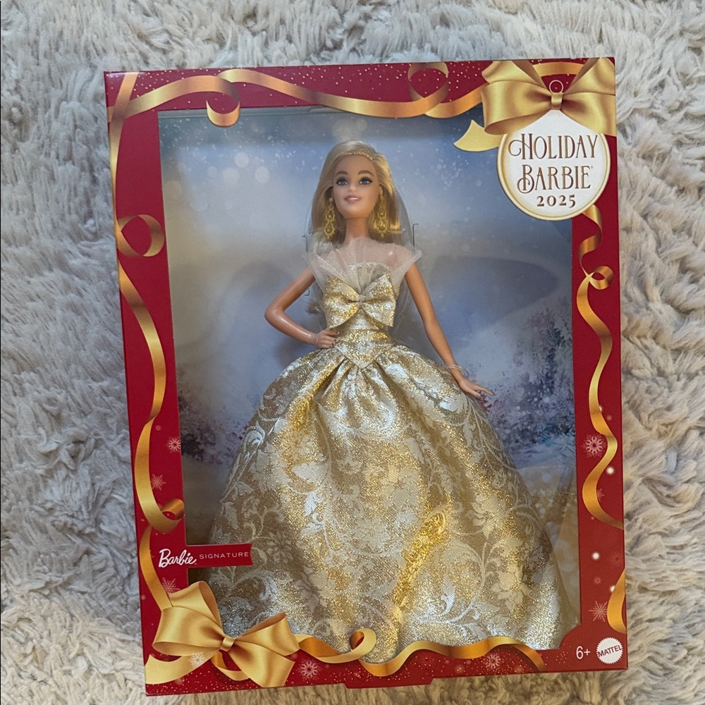 NIB Barbie Holiday 2025 in Glittering Gold Gown